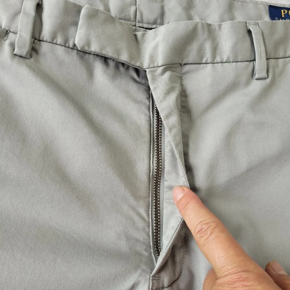 ✅ Polo Ralph Lauren men’s gray lightweight stretch straight leg pants size 38
